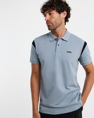 BOSS Short Sleeve Contrast Paddy Polo - Dark Grey