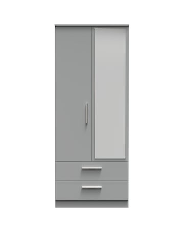 Eider Ready Assembled 2 Door 2 Drawer Mirrored Wardrobe - Kids