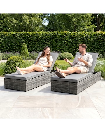 Charles Bentley Rattan Sun Lounger