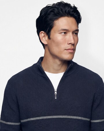 Fisherman Stripe 1/4 Zip Knitted Jumper