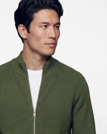 Fisherman Knitted Zip Through Cardigan