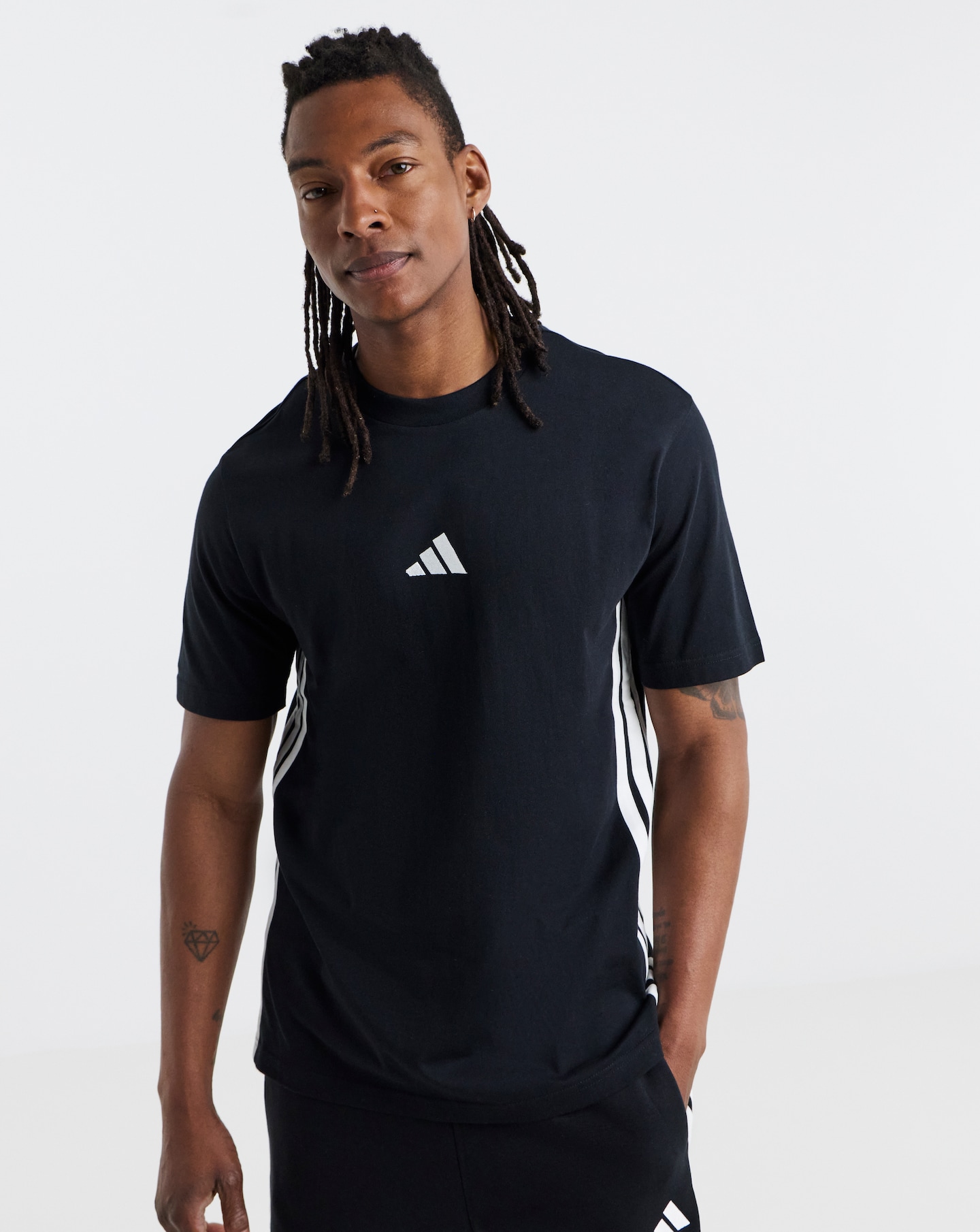 adidas 3 Stripes T-Shirt | Jacamo