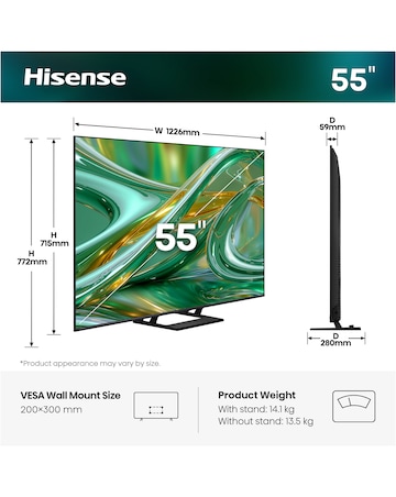 Hisense 55E8STUK 55in Mini-LED 4K Ultra HD HDR Smart TV