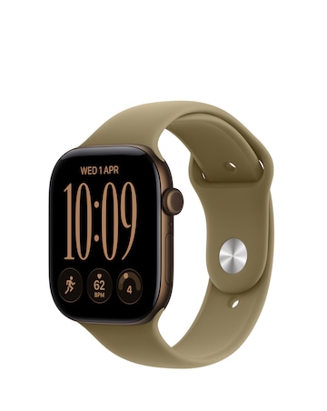 Apple Watch Series 12 GPS 46mm - Dark Bronze Aluminium/Olive Sport Band - M/L