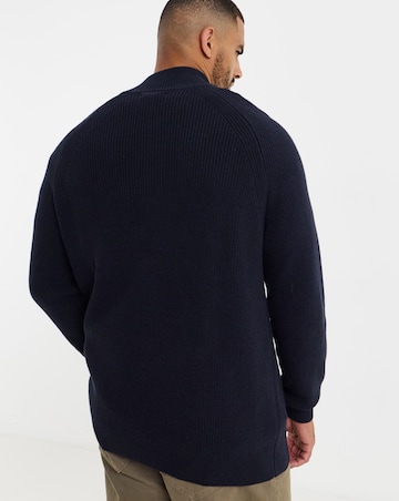 Fisherman Knitted Zip Through Cardigan