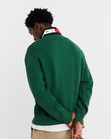 Tommy Jeans Branded Collar 1/4 Zip Sweatshirt - Green