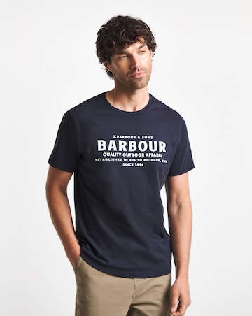 Barbour Moorside Short Sleeve Logo Tailored T-Shirt- Navy