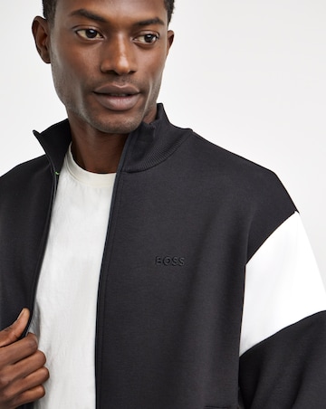 BOSS Contrast Zip Sweat - Black