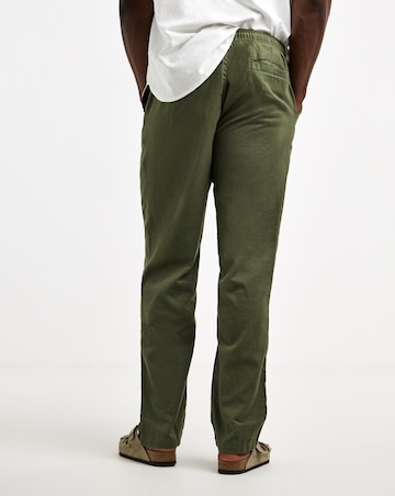 Linen Blend Elasticated Straight Fit Trouser