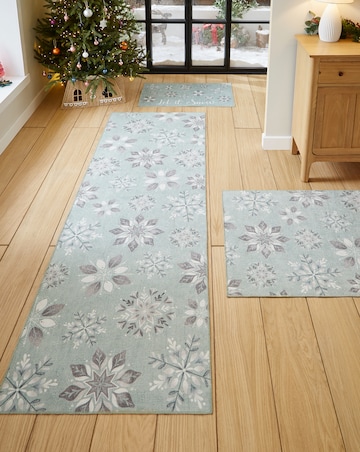 Christmas Snowflakes Washable Large Doormat