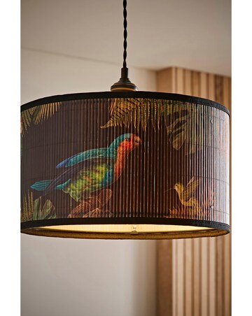 ValueLights Daintree Medium Monochrome Bamboo Drum Shade 35cm