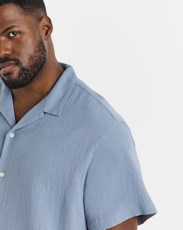 Jack & Jones Luke Crinkle Resort Shirt - Blue