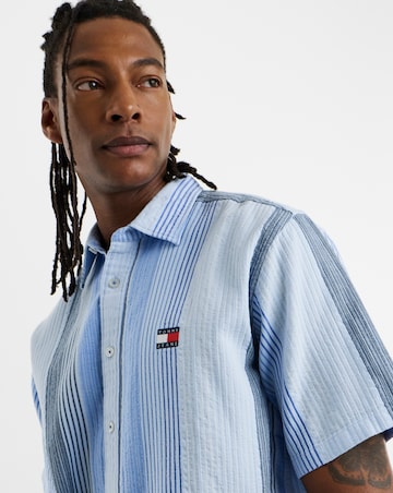Tommy Jeans Short Sleeve Relax Stripe Short - Blue