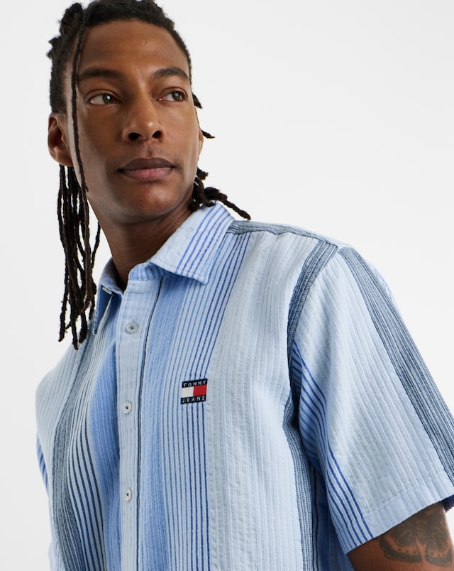 Tommy Jeans Short Sleeve Relax Stripe Short - Blue