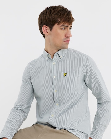 Lyle & Scott Stripe Oxford Shirt - Green/White