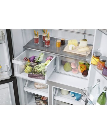 Haier Cube 83 Series 3 HCR3818ENMG American Fridge Freezer Silver + Install