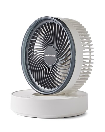 Morphy Richards Air Flex 6in Portable Oscillating USB Fan White/Grey