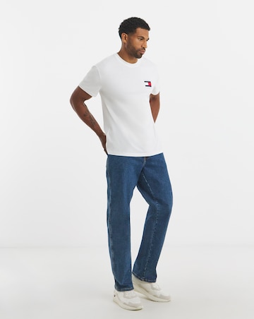 Tommy Jeans Short Sleeve Flag Backprint T-Shirt - Ecru