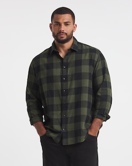Jack &amp; Jones Gingham Check Shirt - Green/Black