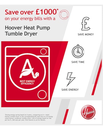 Hoover H-DRY 500 NDEH11A2TCEXM 11kg Heat Pump Tumble Dryer, White , A++ Rated