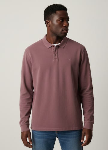 Union Garment Dyed Long Sleeve Polo-Burgundy