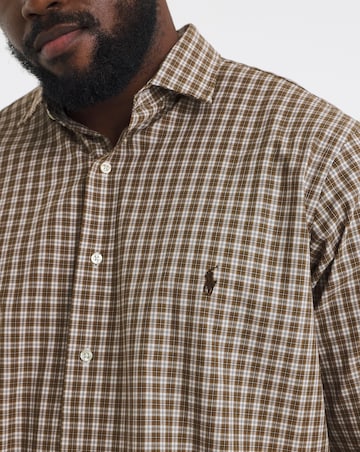 Polo Ralph Lauren Long Sleeve Stretch Check Poplin Shirt - Brown