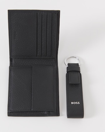 BOSS Wallet & Key Ring Gift Set - Black