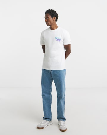 Tommy Jeans Short Sleeve Stack Backprint T-Shirt - Ecru