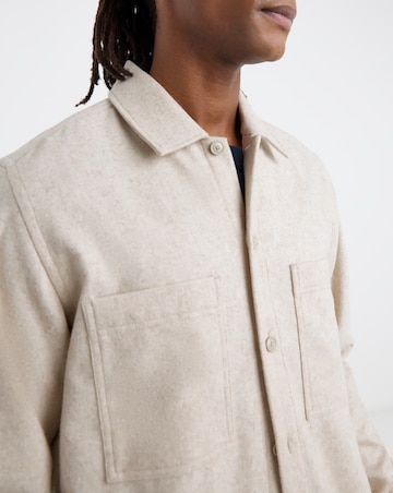 BOSS Brushed Jersey Overshirt - Light Beige
