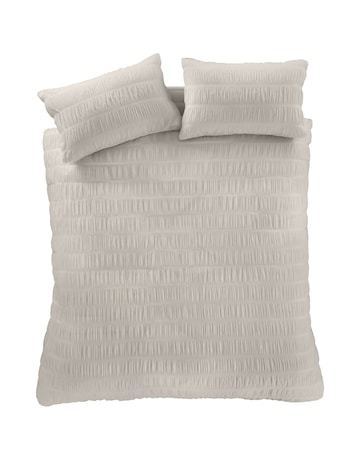 Catherine Lansfield Seersucker Duvet Cover Set