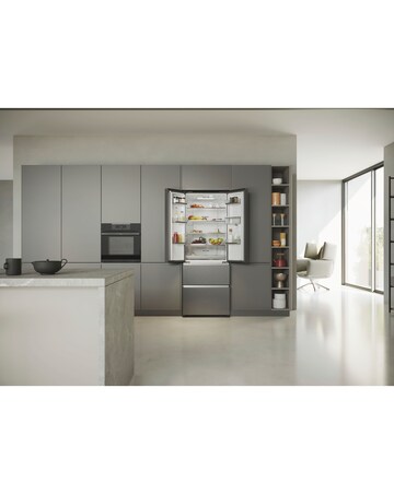 Haier HFR5719EWMP Total No Frost American Fridge Freezer - Silver