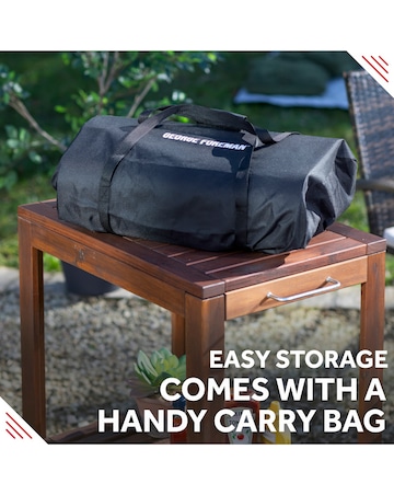 George Foreman 12" Black Wood Pellet Pizza Oven with Paddle & Carry Bag