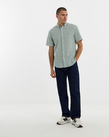 Levi's Short Sleeve Authentic Button Down Stripe Shirt - Green