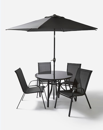 Malaga 4 Seater Dining Set with Parasol