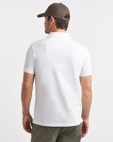 Barbour Short Sleeve Tartan Pique Polo Shirt - White