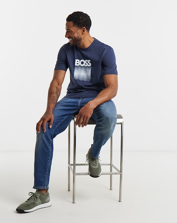 BOSS Short Sleeve Stack Logo T-Shirt - Blue