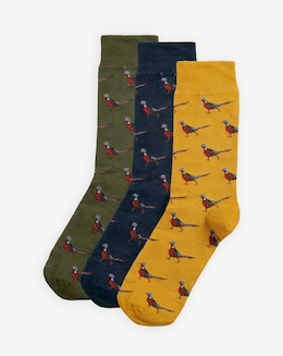 Barbour Pheasant Socks Gift Box - Forest