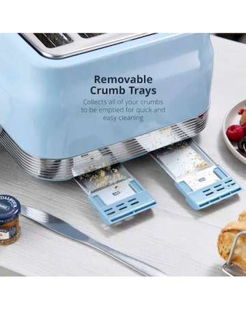 Swan Retro Revive 4 Slice Toaster Blue