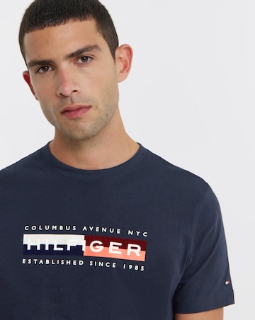 Tommy Hilfiger Short Sleeve Colour Block Graphic T-Shirt - Navy