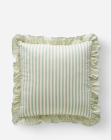 Raleigh Striped Ruffled Cushion