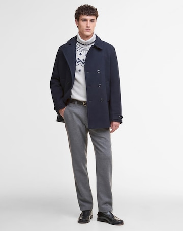 Barbour Newfield Wool Pea Coat - Navy