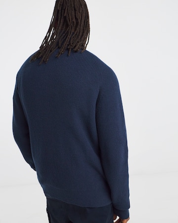 Tommy Hilfiger Fisherman Rib Half Zip Jumper - Navy