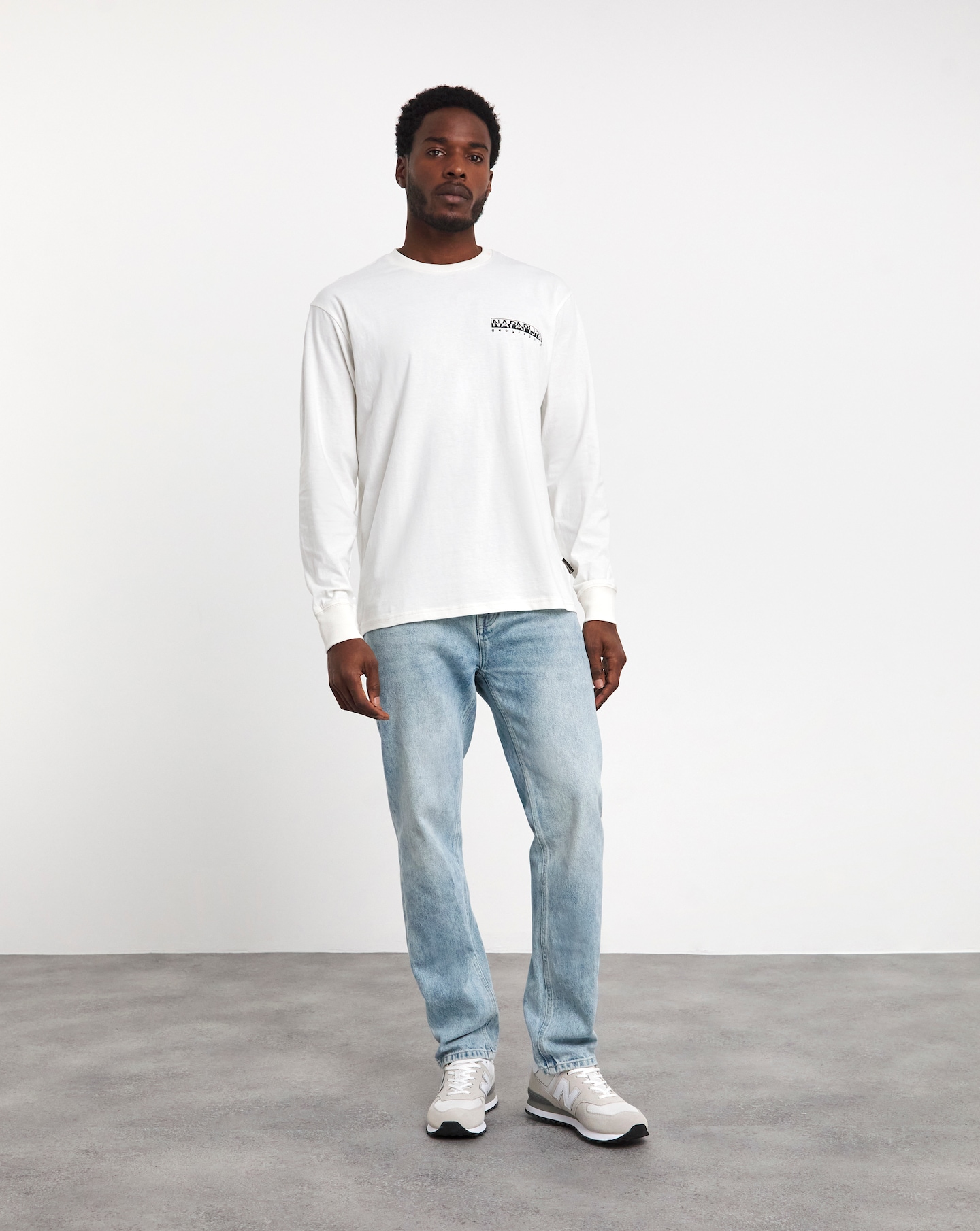 Napapijri Telemark Long Sleeve T-Shirt - White | Jacamo