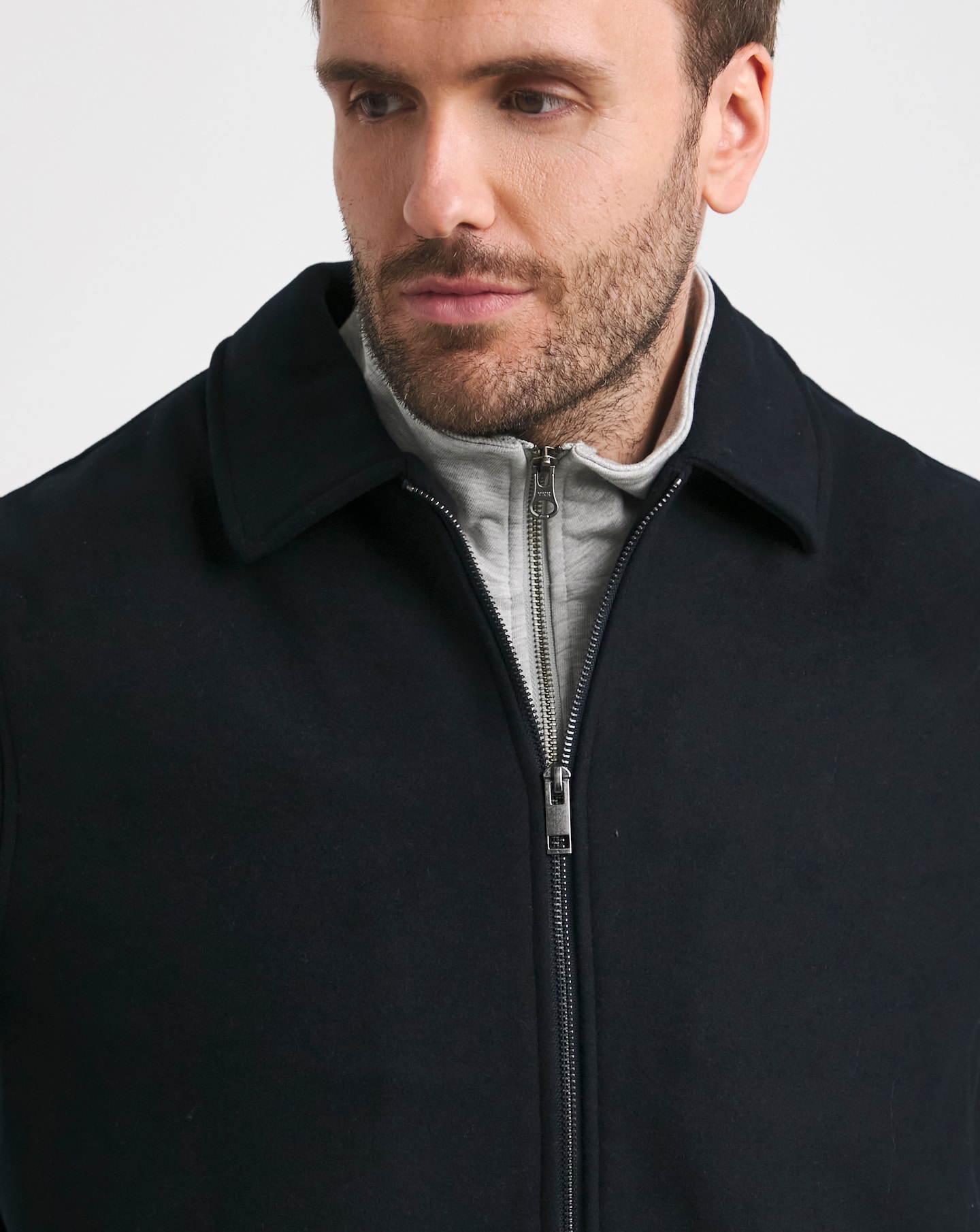 Wool Collar Zip Up Jacket | Jacamo