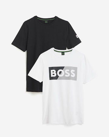 BOSS Short Sleeve 2 Pack Logo T-Shirt - Black/ White