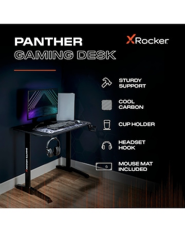 X Rocker Panther Esports Gaming Desk
