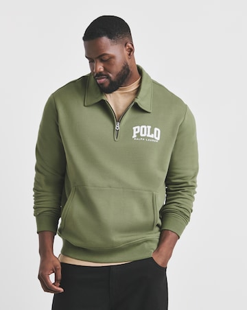Polo Ralph Lauren Chest Logo 1/4 Zip Sweat - Green
