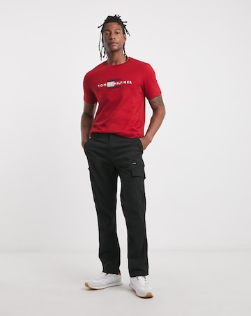 Tommy Hilfiger Red Flag Logo Embroidered T-Shirt