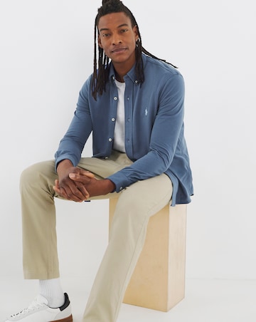 Polo Ralph Lauren Long Sleeve Stretch Mesh Shirt - Royal Blue