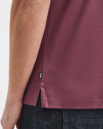 BOSS Tipped Collar Jersey Polo - Plum